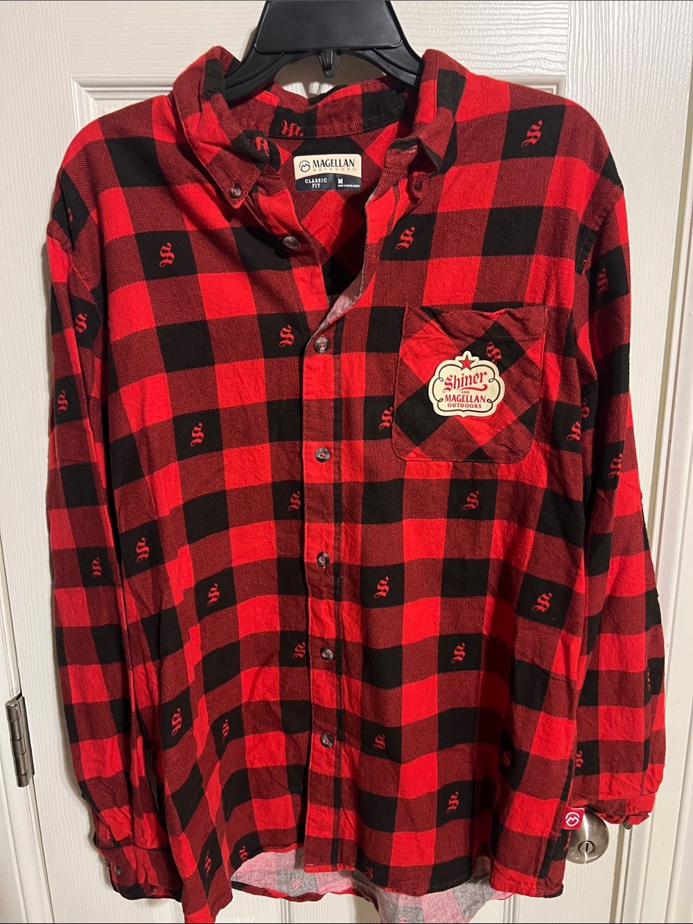 Magellan-Shiner Outdoors Red & Black Buffalo Plaid Button-Up Shirt
